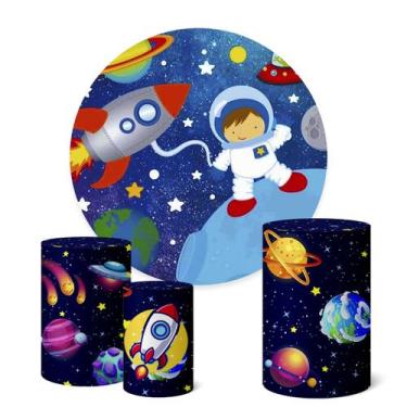 Imagem de Trio Capas Cilindro + Painel Redondo 1,50m Astronauta - Fadrix, K1AST0