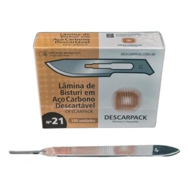 Imagem de Kit Podologia 100 Laminas de Corte de Precisão N21 com Cabo N4