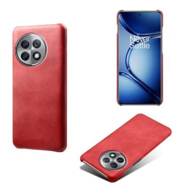 Imagem de Capa para Oneplus Ace 2 PRO,Proteção contra quedas,Casca de volta de cor sólida simples,Design de couro de imitação de plástico-Red