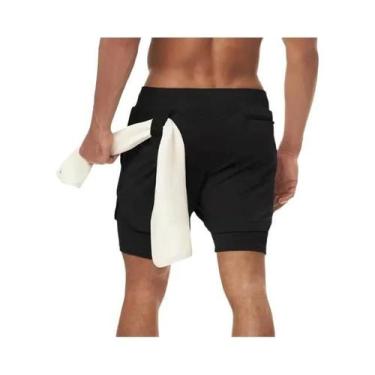 Imagem de Shorts de Corrida Masculino 2 em 1 - Esporte, Academia e Treinamento F