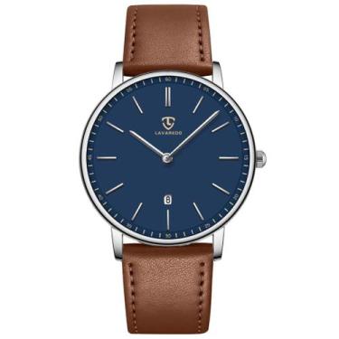 Imagem de Relógio BEN NEVIS: moda minimalista, simples, couro analógico