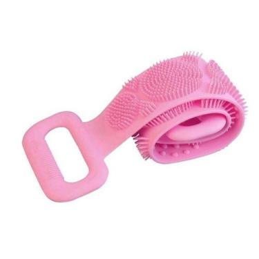 Imagem de Esponja Elástica Esfoliante De Banho Lava Costas Em Silicone Rosa - YA