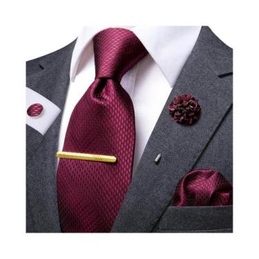 Imagem de Conjunto De Gravata De Seda Elegante Com Estampa Paisley E Abotoaduras