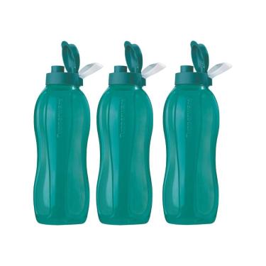 Imagem de Kit 3 Garrafas de Água Tupperware Eco Tupper Verde Água 1,5L
