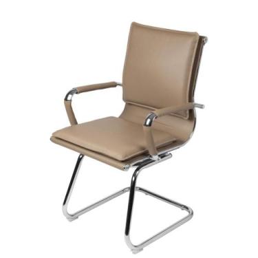 Imagem de Cadeira Office Soft em PU Caramelo Base Fixa - Or Design
