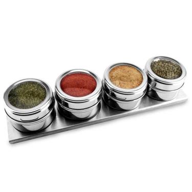 Imagem de Porta Temperos E Condimentos Magnético Inox Geladeira