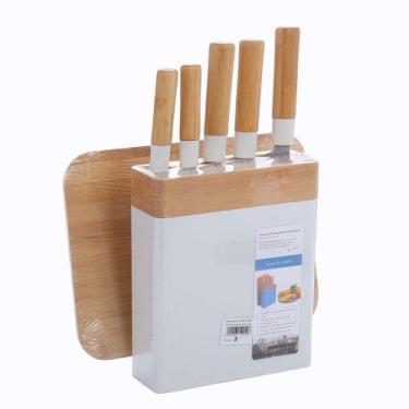 Imagem de Conjunto de tábuas de corte + 5 facas de bambu - Lightbek Official Sto