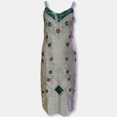 Imagem de Vestido Longo Indiano de Alça Estonado Liso com Bordados 587 - Sarat M