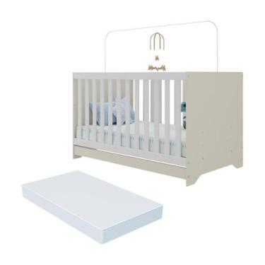 Imagem de Berço Americano 3 em 1 com Colchão Incluso Multimóveis MP0527PA, Off W