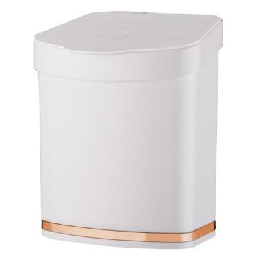 Imagem de Lixeira pia de cozinha eleganza 2,5 litros branca/rose - future