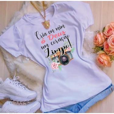 Imagem de Blusa T-shirt Camiseta Feminina Estampada -Gospel- Várias Estampas 18 