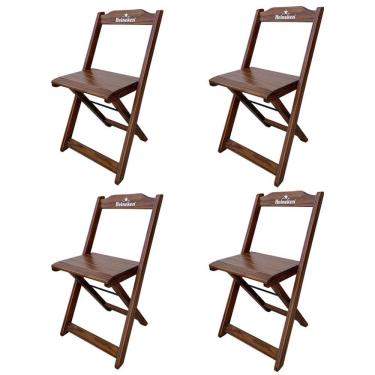 Imagem de Kit 4 Cadeiras Dobráveis Madeira Personalizada Hei Imbuia - Cor: Marrom