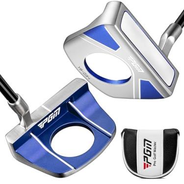 Imagem de PGM Putter de golfe em pé AMTUG078 com captador de bola, cabeça de aço inoxidável e linha de alinhamento, treinador de golfe destro para homens, perfeito para prática e uso em campos