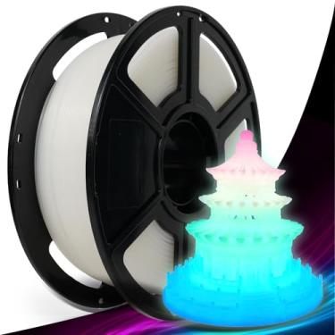 Imagem de FLASHFORGE Filamento PLA rápido 1,75 mm arco-íris brilhante, impressão de alta velocidade de 500 mm/s, filamento de impressora 3D que brilha no escuro carretel de 1 kg, precisão dimensional +/- 0,02