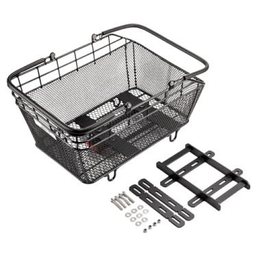 Imagem de Dynwave Cesto traseiro para bicicleta com de liberação rápida, 45x32,5x20cm, instalação rápida, grande capacidade e com alça, Metal