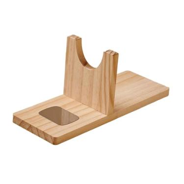 Imagem de KiBcsLic Suporte de madeira para cola quente, organizador de mesa para ferramentas de cola quente, ideal para oficinas de artesanato e trabalhos manuais, com Almofada de Gotejamento Média