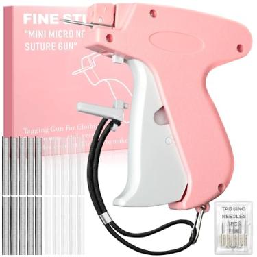Imagem de Niodel Pistola de costura para roupas, pistola de costura portátil, fixador rápido de roupas para etiquetas de roupas, costura e acolchoamento, kit de costura inclui 6 agulhas, 2000 fixadores preto e
