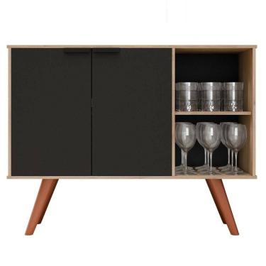 Imagem de Balcão Buffet Cantinho Do Café Bianca Preto/freijó Z34 - Mpozenato