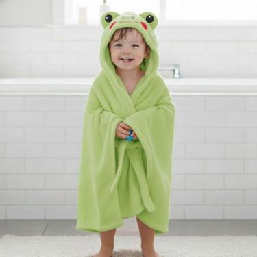 Imagem de Manta Cobertor Toalha de Banho com Capuz para Bebê Criança Lorben Mant