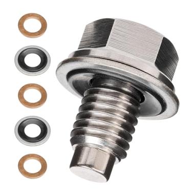 Imagem de Youteer M12X1.75 Bujão de drenagem de óleo magnético de aço inoxidável parafuso de porca de drenagem de cárter de óleo adequado para a maioria dos carros, motocicletas e barcos.