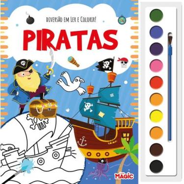 Imagem de Livro - Diversão em Ler e Colorir - Piratas