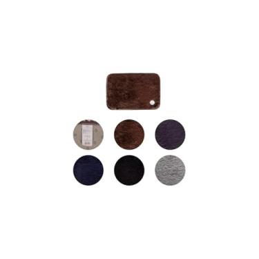 Imagem de Tapete Multiuso Felpudo, 40x60cm, Base Antiderrapante, Cores Sortidas (Azul, Preto, Marrom, Cinza), Material Suave, Ideal para Sala, Quarto, Corredor, Banheiro