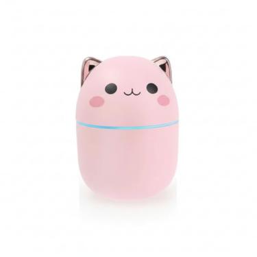 Imagem de Difusor de Ar Umidificador Aromático Formato Gatinho 250ML Cores Pastel Portátil Ultrassônico com LED para Casa e Escritório (Rosa)