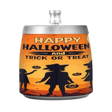 Imagem de Qilmy Cinzeiro de aço inoxidável com tampa - Cinzeiro de cigarro à prova de vento sem cheiro sem fumaça para casa, escritório, carro, pátio, varanda (uso interno e externo)