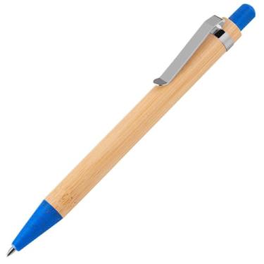 Imagem de Caneta Esferográfica Retrátil com Corpo de Bambu, Tinta Azul, Grip Antiderrapante, Kit com 10 Unidades, Estilo Executiva (azul)