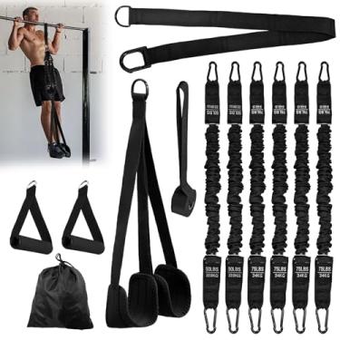 Imagem de Socpuro Kit de faixas de assistência para pull-up, faixas de resistência pesadas de 181 kg com descanso para pés/joelho, faixas de peso ajustáveis para exercícios corporais e treinamento de força