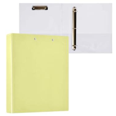 Imagem de Pasta para fichário amarelo champanhe com três anéis e prancheta de perfil organizador de fichário de 2,5 cm para tamanho carta (21,6 cm x 28 cm), 1 pacote