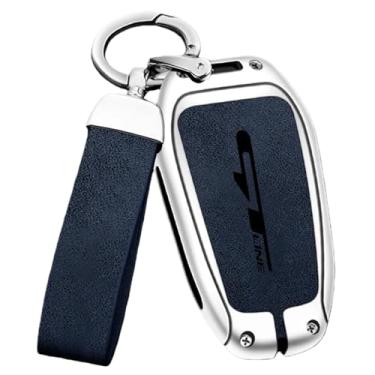 Imagem de Capa de couro para chave de carro compatível com peugeot GT-GTline 308 3008 2008 4008 5008, acessórios automotivos de couro de alta qualidade(Pink)