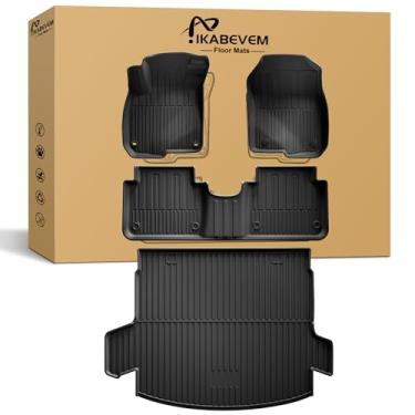 Imagem de Tapetes híbridos CR-V originais 2020-2022 e forro de carga para Honda CRV Hybrid - Tapetes de piso TPE de ajuste personalizado com tapete de porta-malas - Tapetes de carro de borracha para todos os