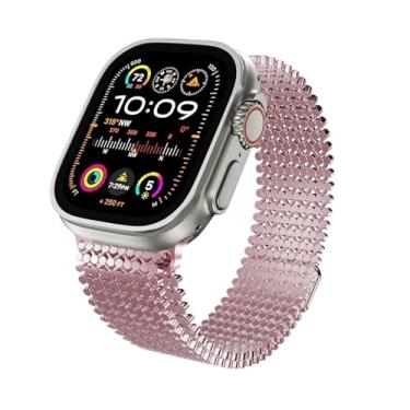 Imagem de MGTCAR Pulseira para Apple Watch Ultra 2 1 de 49 mm, 46 mm, 45 mm, 44 mm, 40 mm, 41 mm e 42 mm, para IWatch séries 10, 9, 8, 7, 6, 5, 4 e Se (pó rosa, S10-46 mm)