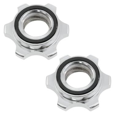 Imagem de Lovelysp 2 peças 1 polegadas/25 mm padrão barra giratória trava grampo de halterofilismo grampo de peso para esportes musculação física fitness equipamentos fitness