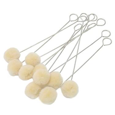 Imagem de Phefop 100 PCS Daubers de Tintura de Couro, Escovas de Bola de lã Aplicadores de Tingimento Leves Com Alça de Metal Longa para Coloração, Artesanato, Colagem, Contato, Cimento, Sapato,