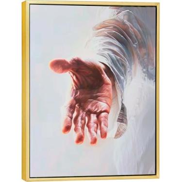 Imagem de Lake Quadros Canvas com Moldura Flutuante, Jesus, 40x50cm, Arte Para Quarto, Sala, Corredor