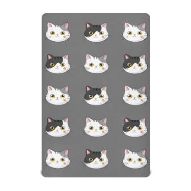 Imagem de SEHANY Lençóis de berço de gatos fofos para meninos e meninas, macio, respirável, elástico, lençol com elástico padrão para bebês de 71 x 132 cm