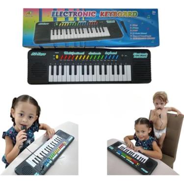 Imagem de Teclado Musical Infantil 32 Teclas com Microfone e Karaokê Diversão e Aprendizado para Crianças