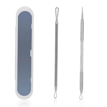 Imagem de Removedor de cravos de aço inoxidável de 2 peças – Ferramenta extrator de espinhas para rosto e nariz