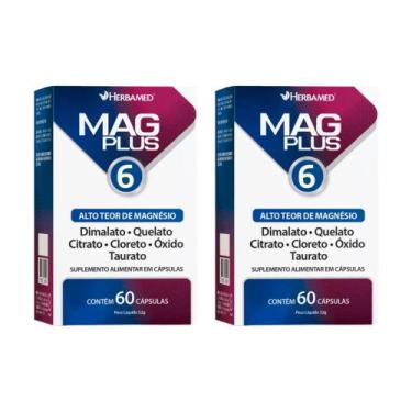 Imagem de Kit C2 Mag Plus 6 Magnésio C60 Herbamed  Energia Muscular