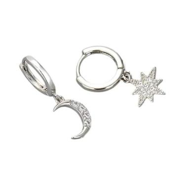 Imagem de Brincos De Argola Vintage Femininos Com Zircônia De Cristal Em Formato