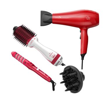 Imagem de Kit Gama Lichia - Secador 2100W 220V + Escova 1300W + Modelador 180ºc