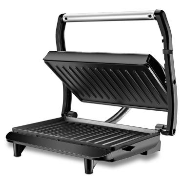 Imagem de Grill Elétrico Mondial PG-01 Press 2 em 1 com Chapas Antiaderentes 1000W Prata