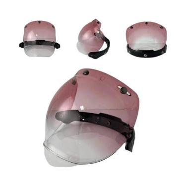 Imagem de Capacete De Motocicleta Vintage Com Viseira Bolha, Aberto, Articulado,