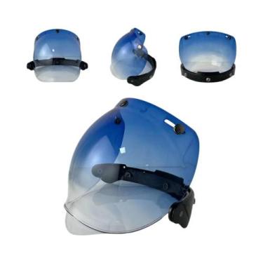 Imagem de Capacete De Motocicleta Vintage Com Viseira Bolha, Aberto, Articulado,