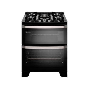 Imagem de Fogão 5 bocas Electrolux Preto Experience 2 Fornos, Mesa de Vidro e Pe