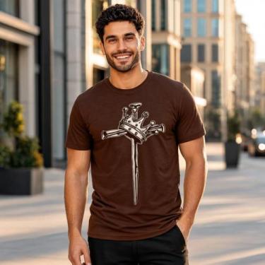 Imagem de Camiseta Unissex Coroa e Cravos Estampa Minimalista Casual Confortável