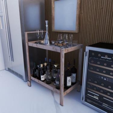 Imagem de Carrinho Bar Carrinho Gourmet sem Porta 3 Prateleiras Madeira Pinus 64CM Amadeirado Technox