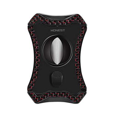 Imagem de AKT Cortador de Charutos V-Cut Aço Inoxidável Guilhotina de Charutos V-Blade Guilhotina, Ferramenta de Charutos Preto